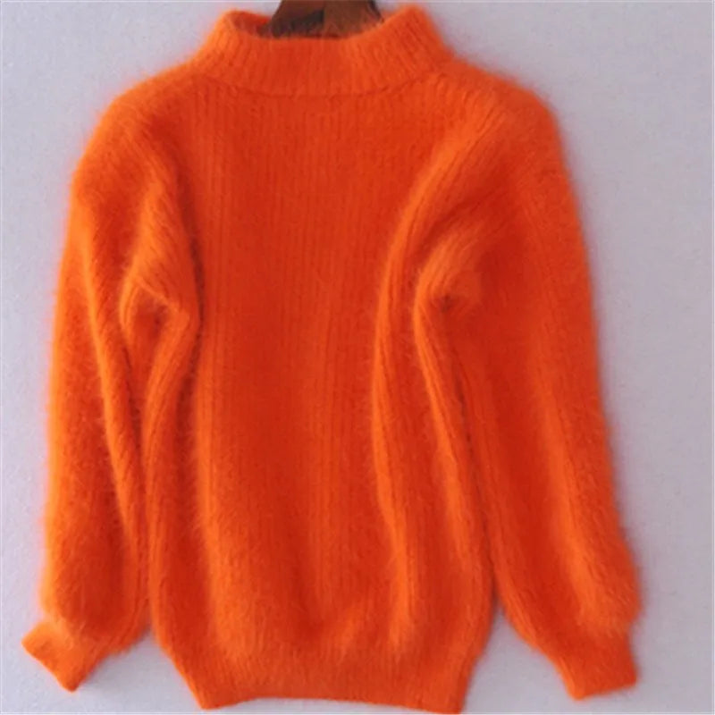 Gemütlicher Damen Winterpullover aus Strick. Weicher, warmer Langarm-Pullover für höchsten Tragekomfort.