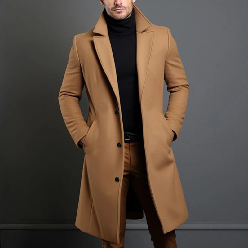 Klassischer Herren Wintermantel für Herren, stilvoll und wärmend; perfekte Herrenjacke für Business und Freizeit.