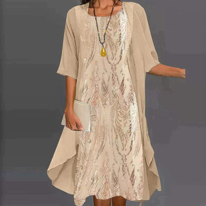 Elegantes, bedrucktes Damenkleid für stilvolle Anlässe. Perfektes Sommerkleid oder festliches Kleid, feminin & modisch.