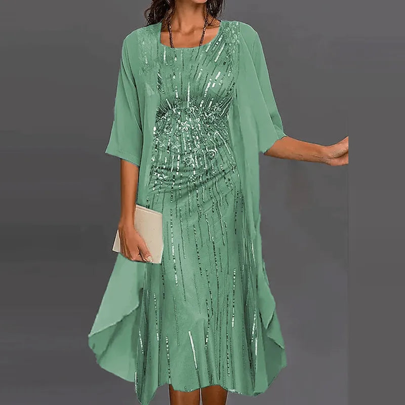 Modisches, bedrucktes Sommerkleid für Damen. Elegant, bequem und vielseitig als Freizeitkleid oder für festliche Events.