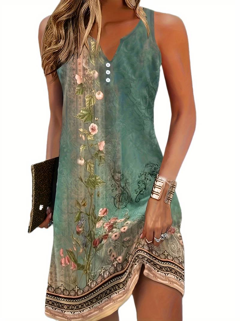 Leichtes, ärmelloses Sommerkleid für Damen; ein modisches Minikleid, perfekt für warme Tage.