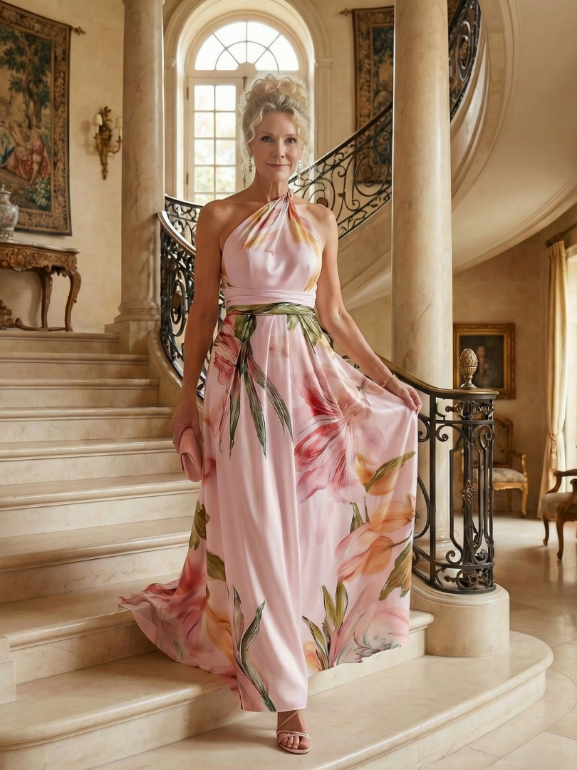 Leichtes, luftiges Damen Sommer Maxikleid Amiel mit farbenfrohem Blumenmuster für ultimativen Tragekomfort.