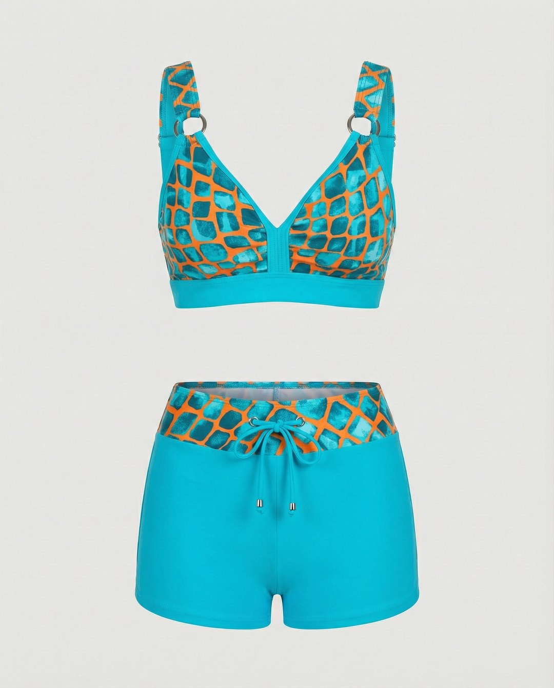 Verstellbares Damen Bikini-Set mit gestreiftem Design. Modische & bequeme Schwimmbekleidung für den Sommer.