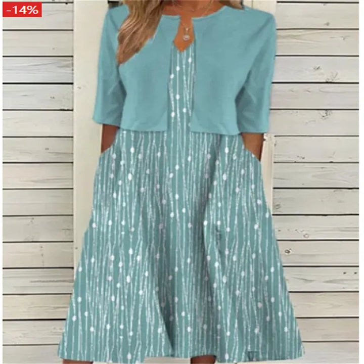 Chices Damen Midi-Kleid im Blumenmuster als Zweiteiliges Set. Ideal als elegantes Sommer- und Frühlingskleid.