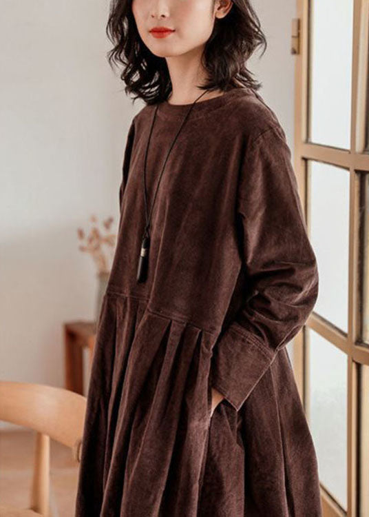 Damen Cordkleid Emilia, warm und elegant. Langarmkleid für Herbst/Winter, passend für diverse Anlässe.