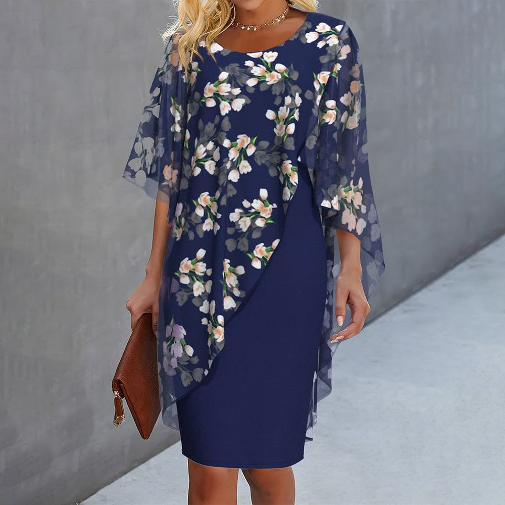 Elegantes Damen Geblümtes Kleid mit stilvollem Blumenmuster. Ideal für Frühling und Sommer.