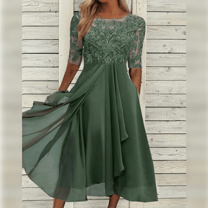 Bequemes & vielseitiges Damenkleid für Herbst & Frühling. Ideal als Freizeitkleid oder stilvolles Abendkleid.