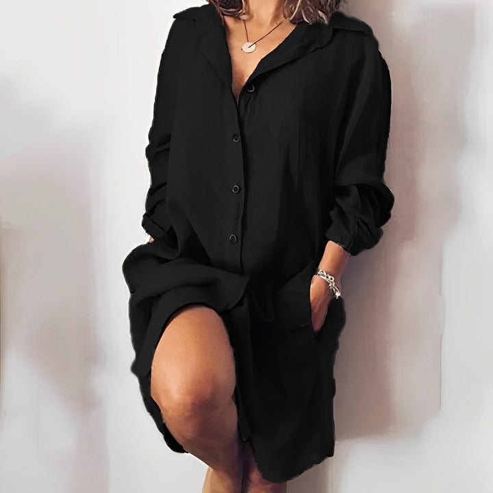 Bequemes und vielseitiges Damen Langarmkleid, perfekt für entspannte Tage oder lässige Eleganz.