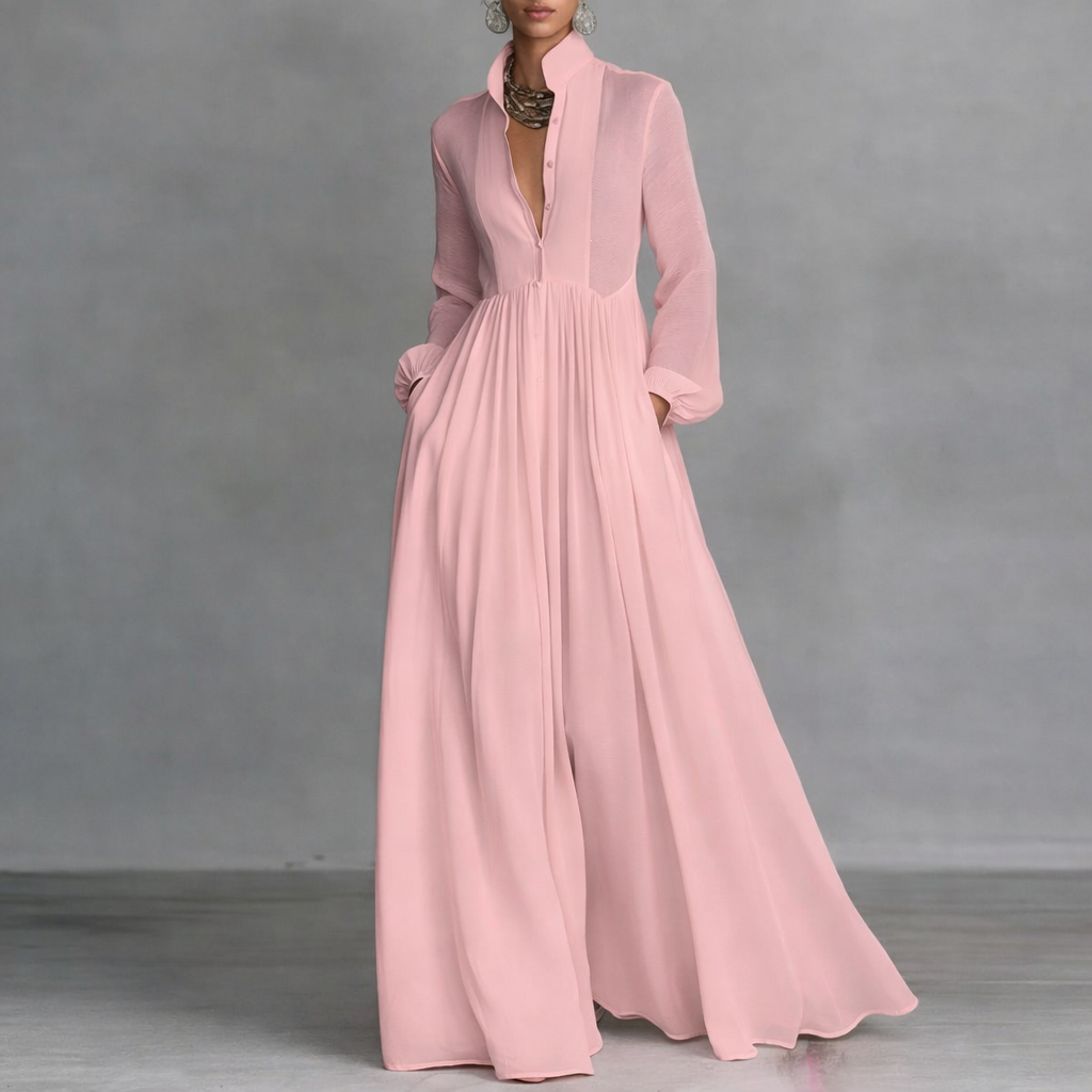 Figurschmeichelndes, langes Damen Maxikleid in moderner Mode, das Eleganz und Komfort vereint.