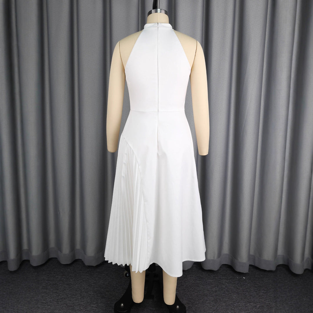 Modernes Partykleid für Frauen: Elegantes Midikleid mit Keyhole-Ausschnitt, tailliertem Schnitt & schwingendem Saum.