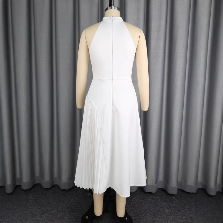 Modernes Partykleid für Frauen: Elegantes Midikleid mit Keyhole-Ausschnitt, tailliertem Schnitt & schwingendem Saum.