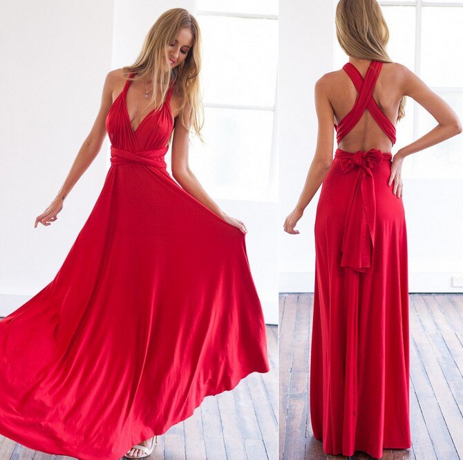 Fließendes, elegantes Damen Maxikleid, als Multikleid für Frühlings- und Sommerhochzeiten vielseitig zu stylen.