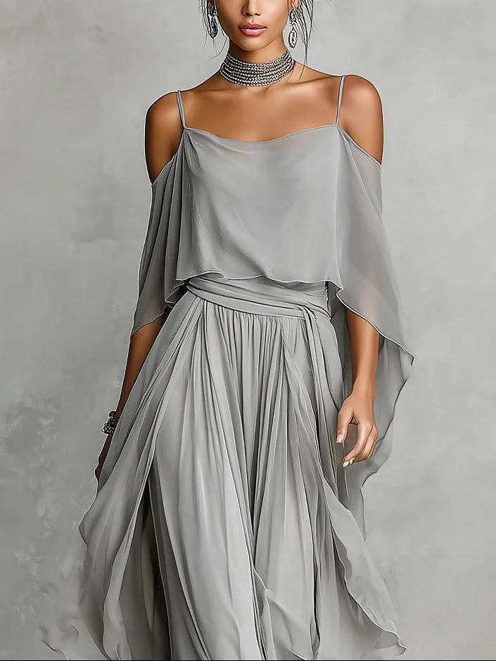 Komfortables Damen Off-Shoulder Set, elegant & atmungsaktiv. Perfekt für sommerliche Freizeitaktivitäten & Urlaub.