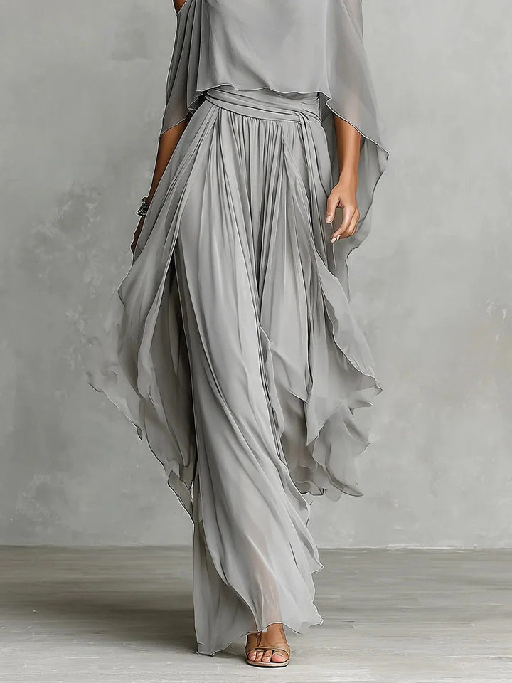 Stilvolles Damen Off-Shoulder Set, fließend und elegant. Vielseitiger Zweiteiler für Sommer, Freizeit & Urlaub. Atmungsaktiv.