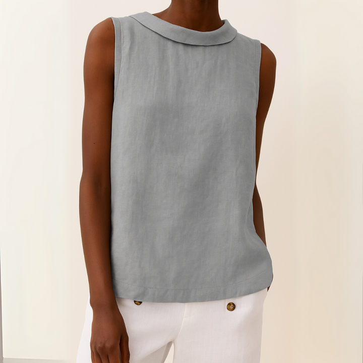 Elegantes Damen Rollkragen Top, ärmellos, für Business & Freizeit, Vorderansicht.