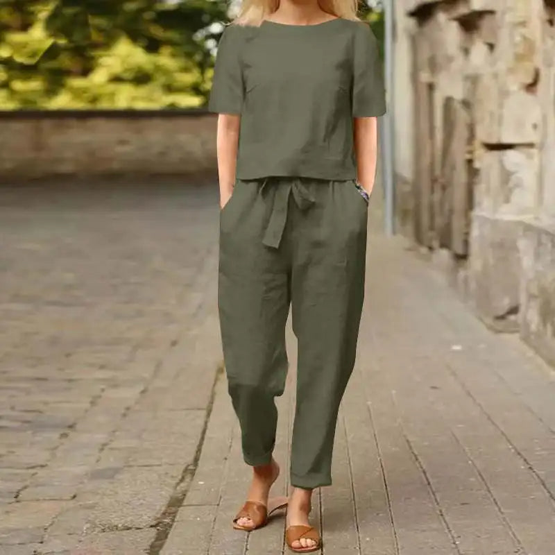 Modisches zweiteiliges Damen Sommer Anzug Set für Business Casual oder Freizeit, atmungsaktiv & bequem.
