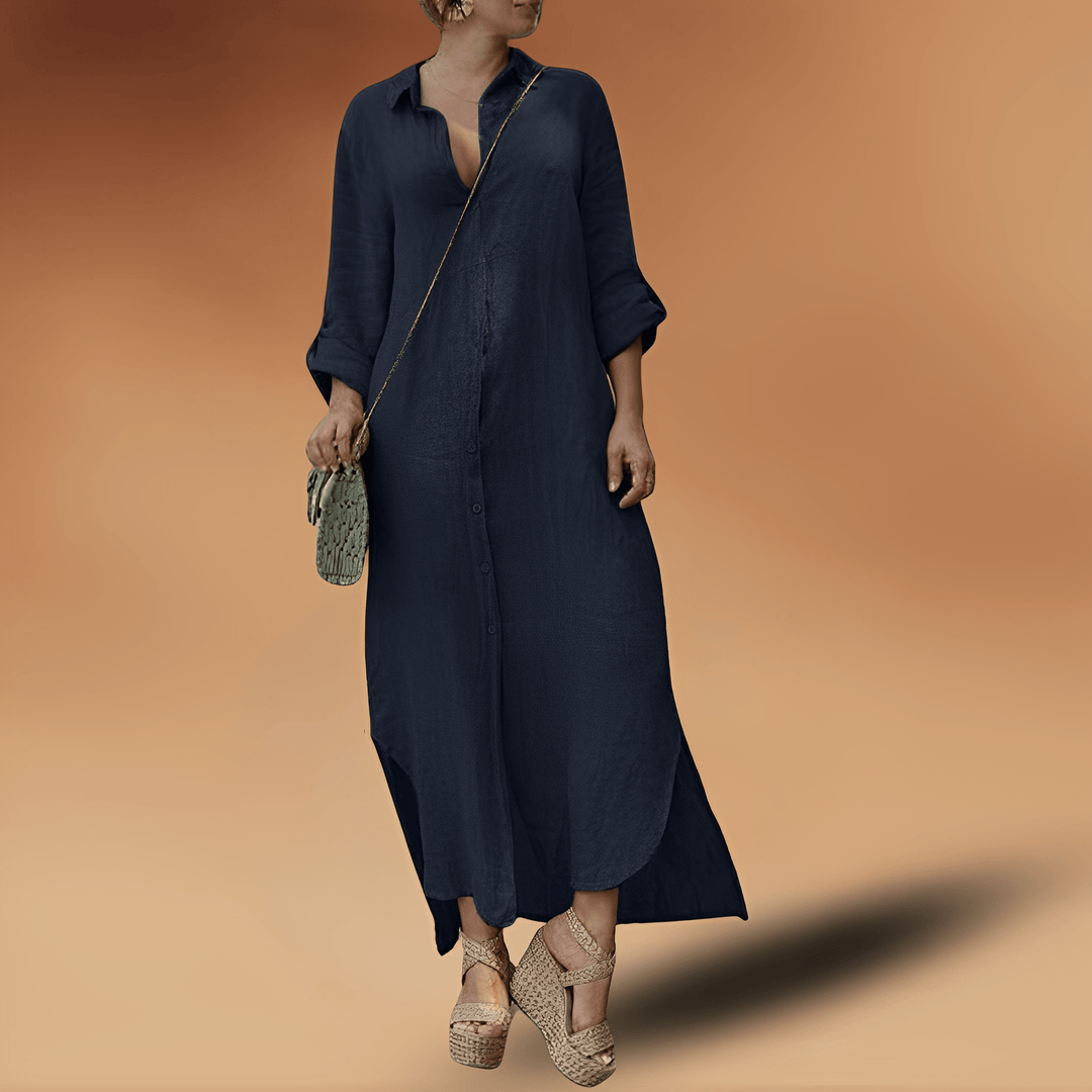 Luftiges elegantes Damen Sommer Maxikleid. Komfortables langes Frauenkleid für entspannte Tage & Anlässe.