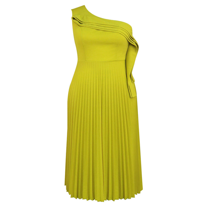 Figurschmeichelndes Damen Wickelkleid, stilvoll für Feste und Events. Mit schickem asymmetrischem Rüschen-Look.