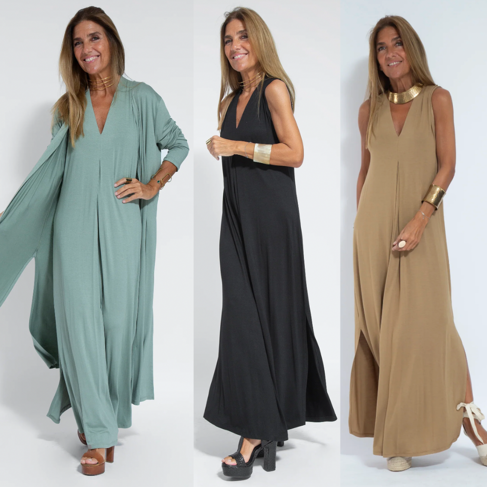 Vielseitiges Damen Kleid & Weste Set. Perfekt als Business Outfit, Freizeitlook oder elegante Abendmode.