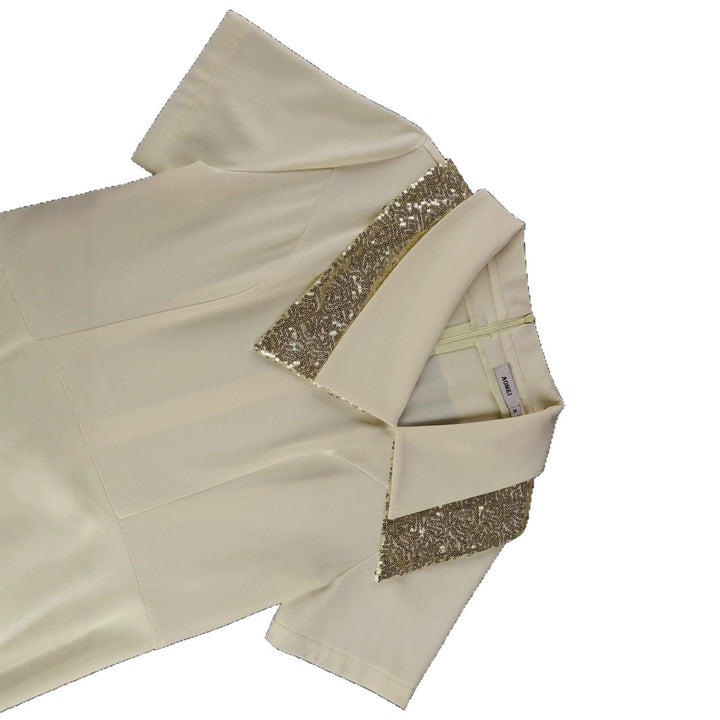 Schickes Damen Festkleid mit glitzerndem Paillettenkragen; das perfekte elegante Cocktailkleid für Events.