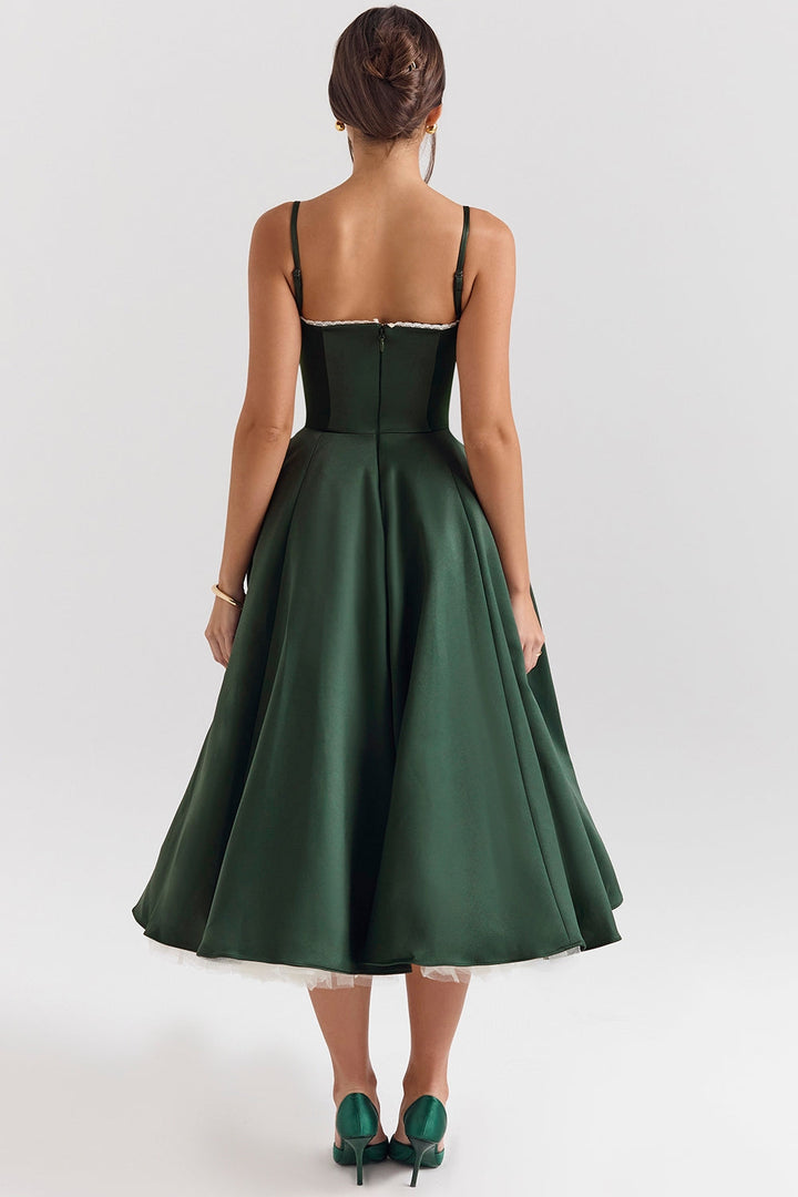 Elegantes Evelina Trägerkleid in Rosa, schickes Sommerkleid, festlich & bequem.