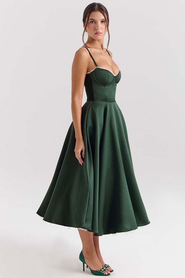 Rosa A-Linien Midikleid Evelina, Abendmode für Damen, hoher Tragekomfort.