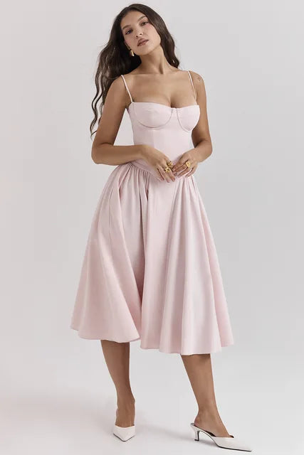 Modisches Damenkleid im Korsett-Look, Schwarz, betont die Figur, ideal für Abendveranstaltungen.