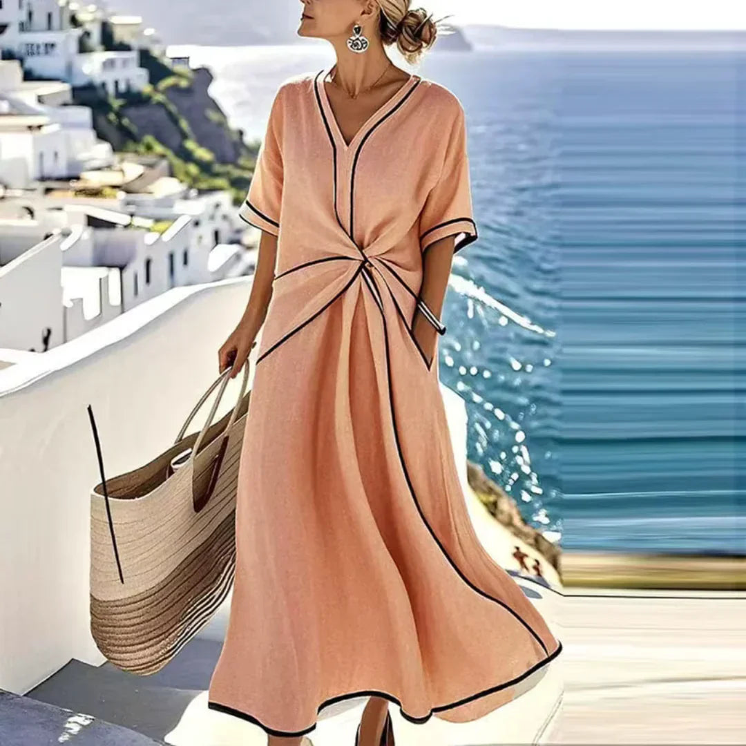 Stylisches, bodenlanges Damen Maxikleid, figurbetont und elegant – ein Highlight für jede Garderobe.