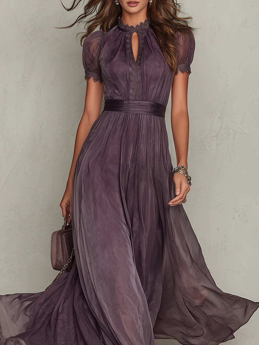 Schickes, fließendes Damen Maxikleid im Vintage-Stil. Perfekt als Freizeit-, Party- oder elegantes Sommerkleid.