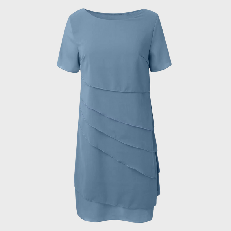Festliches geschichtetes Chiffonkleid für Damen. Zeitlose Eleganz als Abendkleid für besondere Anlässe.