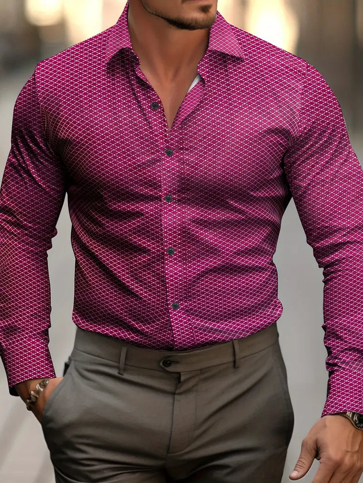 Hochwertiges Herren Kariertes Hemd Andrew mit elegantem Design. Modisches Langarmhemd, vielseitig kombinierbar.
