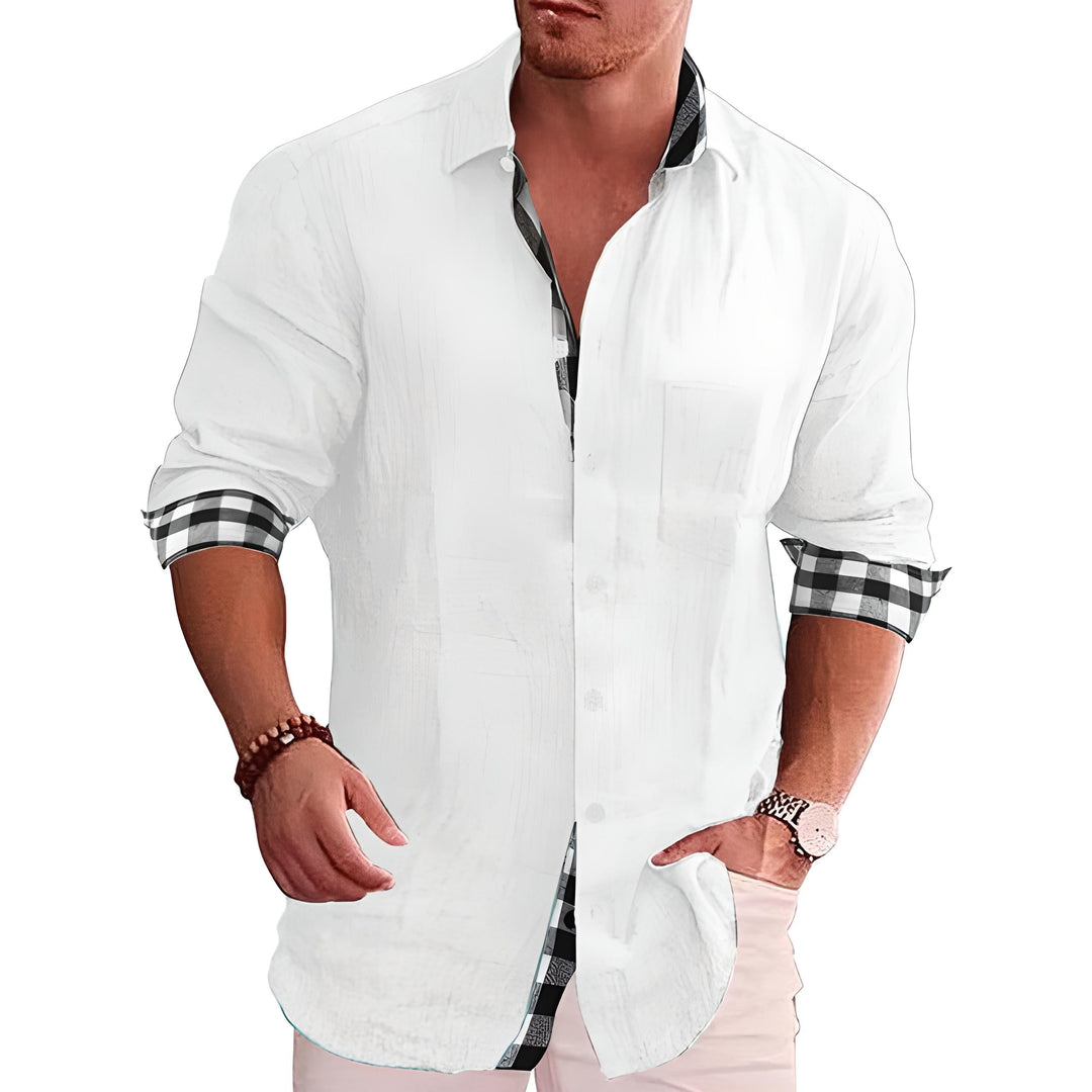 Elegantes Herren Langarm-Hemd für Business und Freizeit, stilvoll und komfortabel, modernes Design.