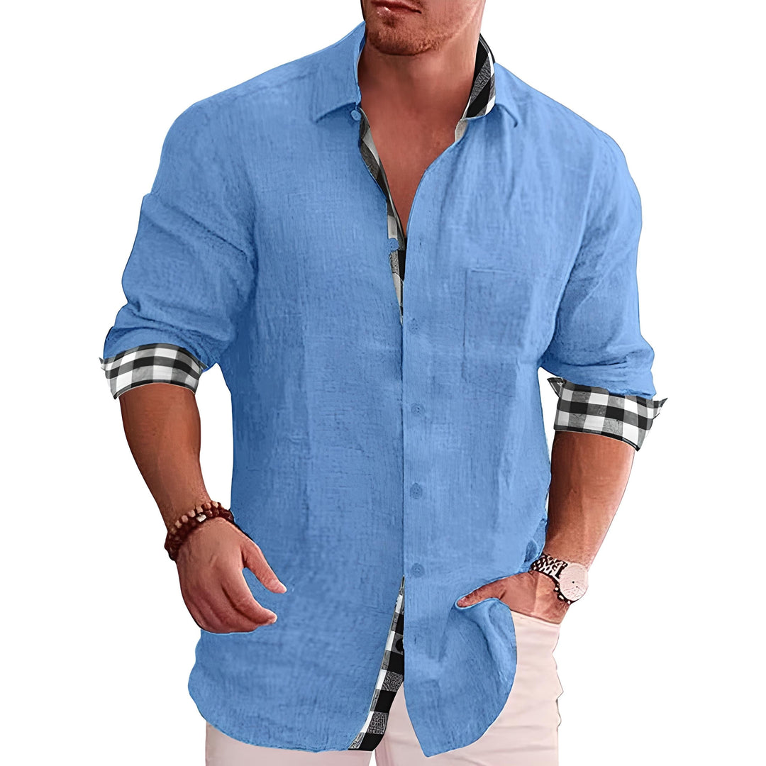 Stylisches und bequemes Herren Hemd, langärmlig, modernes Design, ideal für Business, Freizeit und Winter-Mode.