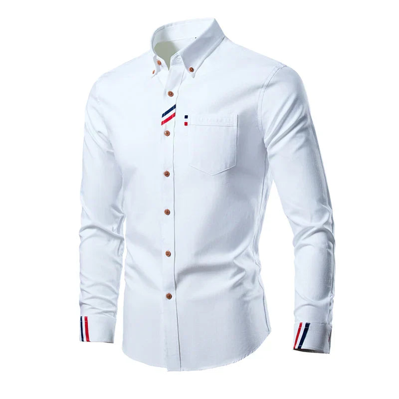 Elegantes Herren Langarmhemd für Frühling und Sommer. Stilvolles Business-Casual Oberteil für vielseitige Outfits.
