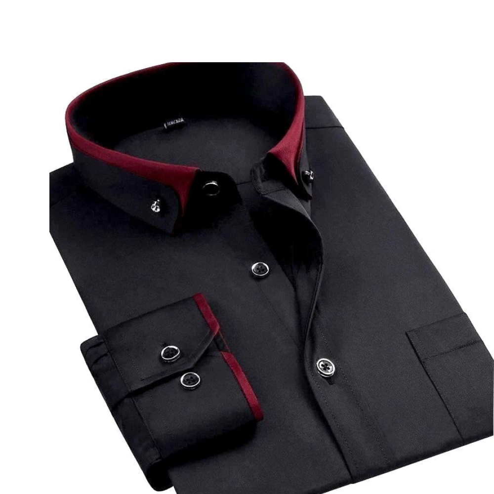 Elegantes Herren Langarmhemd, zeitloser Stil für Business und Büro. Perfekte Herrenmode für den Frühling.