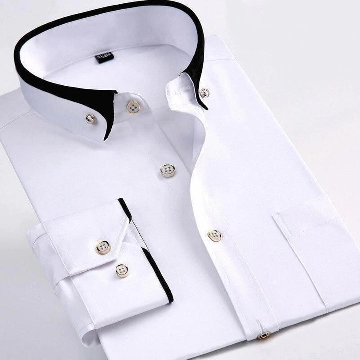 Stilvolles Herren Langarmhemd. Bequemes Frühlingshemd für Freizeit und elegante Herrenbekleidung.