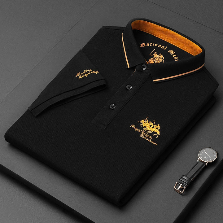 Elegantes Herren Polohemd, bestickt, ideal für den Frühlings- und Sommer-Look. Perfekt für Business Casual.
