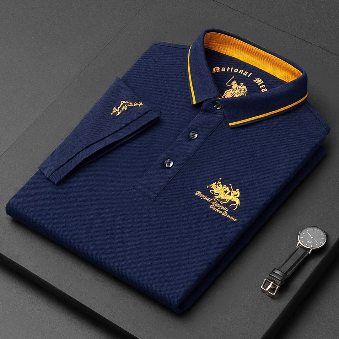 Hochwertiges Herren Polo mit feiner Stickerei, vielseitig einsetzbar für Frühling & Sommer Freizeit und Business.