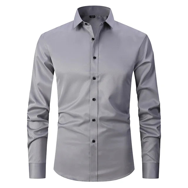 Elegantes knitterfreies Stretch-Herrenhemd für jeden Anlass. Komfortables Langarmhemd für Business & Freizeit.