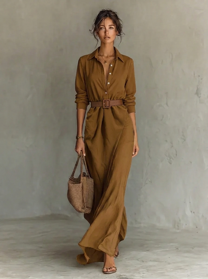 Elegantes, müheloses Damen Maxikleid in langer Form, perfekt für jeden Anlass und stilvolle Auftritte.