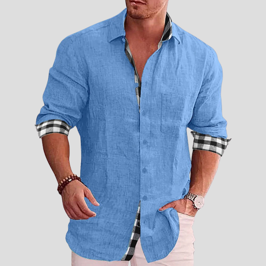 Modernes Businesshemd Connor, Regular Fit Langarmhemd. Klassische Knopfleiste für elegante Herrenmode.