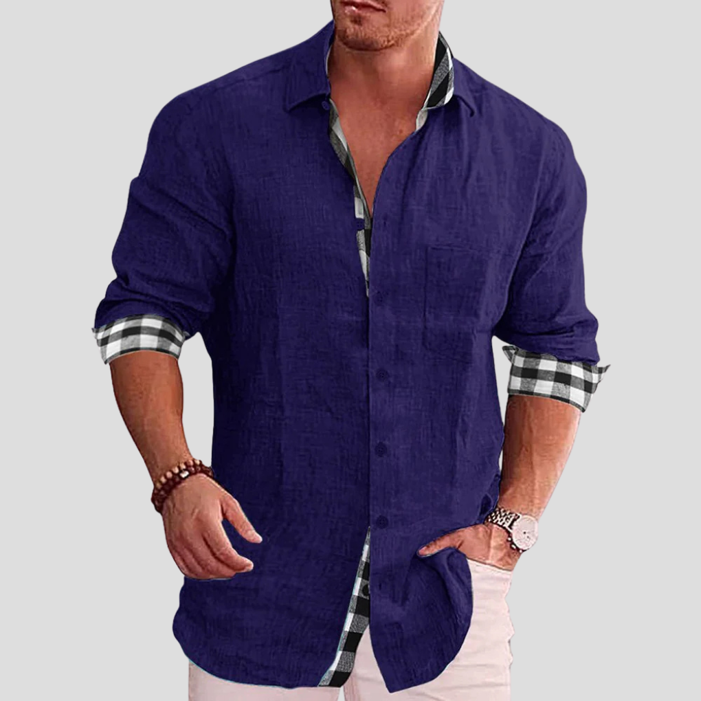 Das vielseitige Connor Langarmhemd für Herren. Ein elegantes Männerhemd mit Knopfleiste, ideal für jede Garderobe.