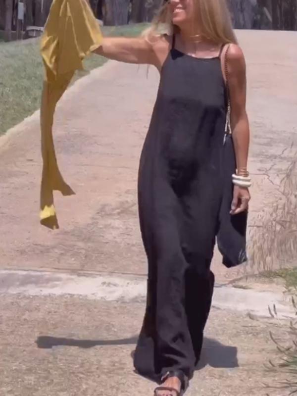 Elegantes Damen Maxikleid ohne Ärmel. Vielseitiges, langes Kleid für Sommer, Urlaub & schicke Freizeitlooks.