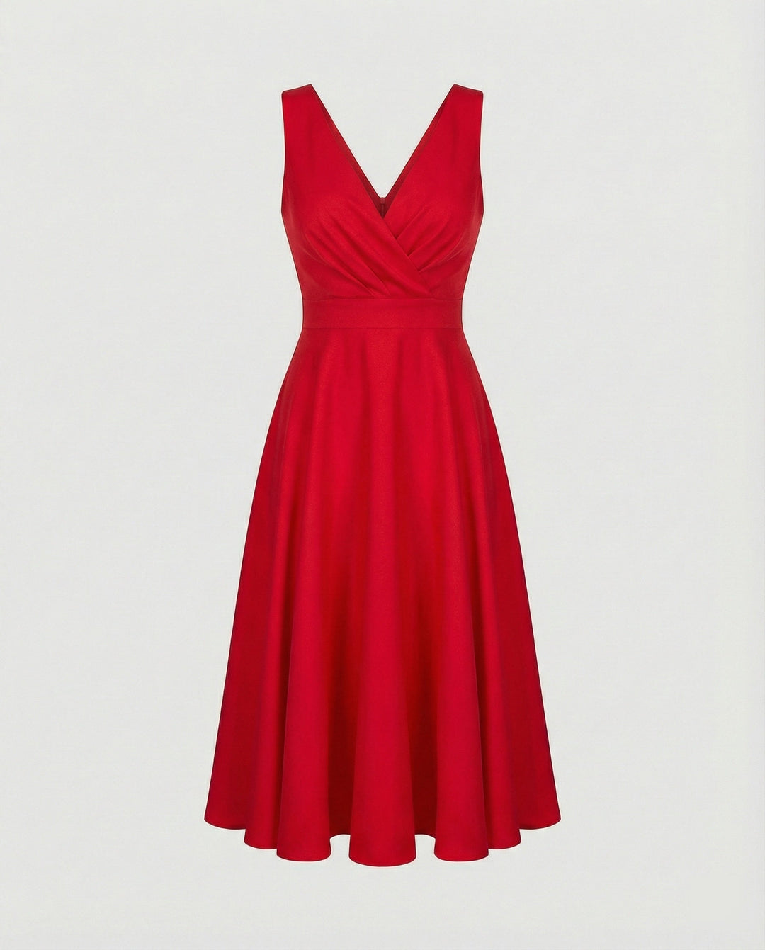 Bequemes elegantes Partykleid für Damen, A-Linie Midi, ärmellos mit V-Ausschnitt, perfektes Sommer-Abendkleid.
