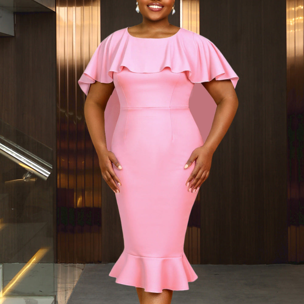 Glamouröses Damen Cocktailkleid in Rosa mit raffinierten Details; perfekt als Partykleid oder für besondere Anlässe.