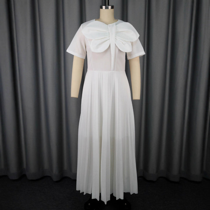 Zeitloses elegantes Midikleid für Damen mit Schleifendetail, ideal für besondere Anlässe und Galas.