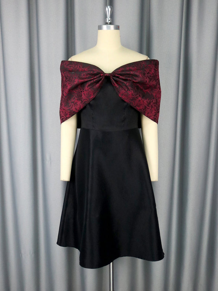 Modernes Off-Shoulder Damen Cocktailkleid in Schwarz, perfekt als stilvolles Abendkleid für besondere Anlässe.