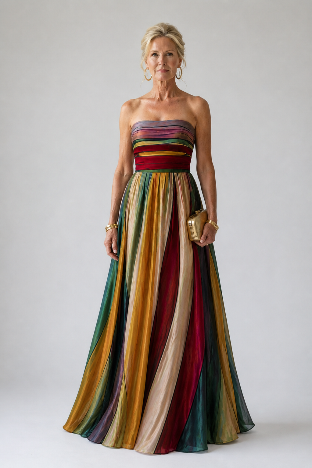 Damen A-Linien-Maxikleid, trägerlos, vielseitig für Strand, Party oder festliche Anlässe, elegant und luftig.