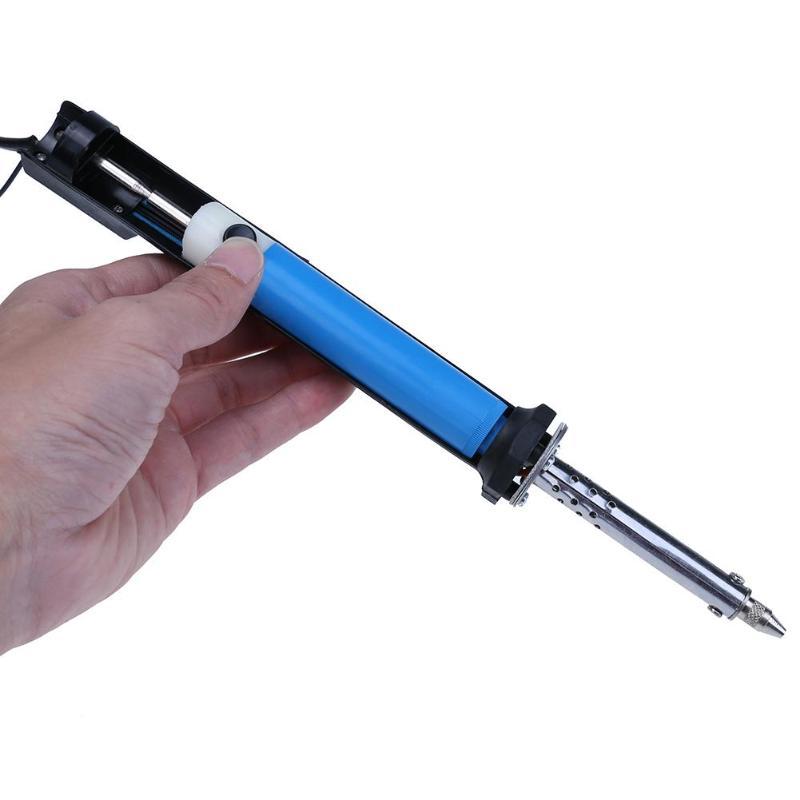 Elektrische Entlötpumpe mit EU-Stecker und Netzkabel, optimal für sicheres Löten und Reparaturen.