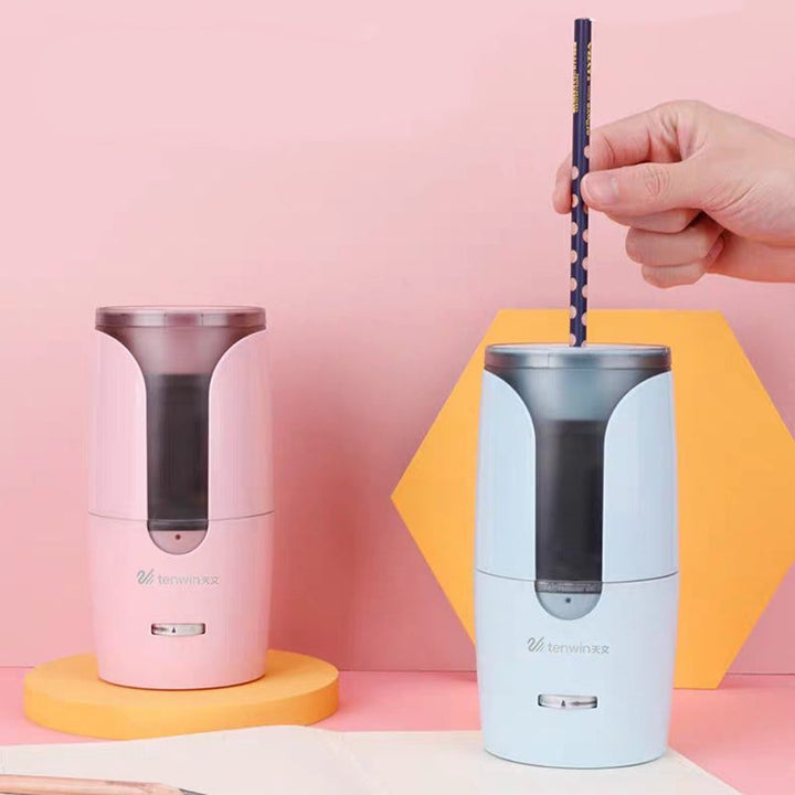 Sicherer, wiederaufladbarer elektrischer Bleistiftspitzer mit Schutzfunktion, perfekt für Kinder, Schüler & Künstler.